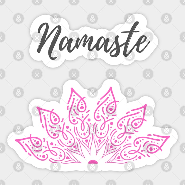 Namaste Pink Lotus Sticker by LifeSimpliCity